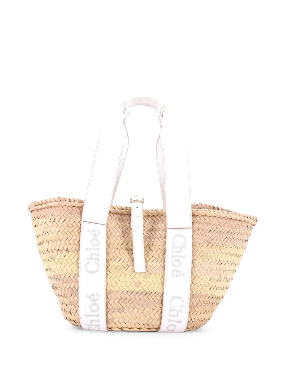 Chloé Pre-Owned Borsa a spalla Sense media in rafia e pelle - Toni neutri
