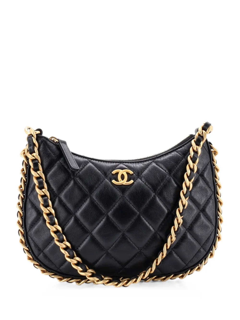 CHANEL Pre-Owned CC Chain Around Quilted Lambskin hobo bag - Nero