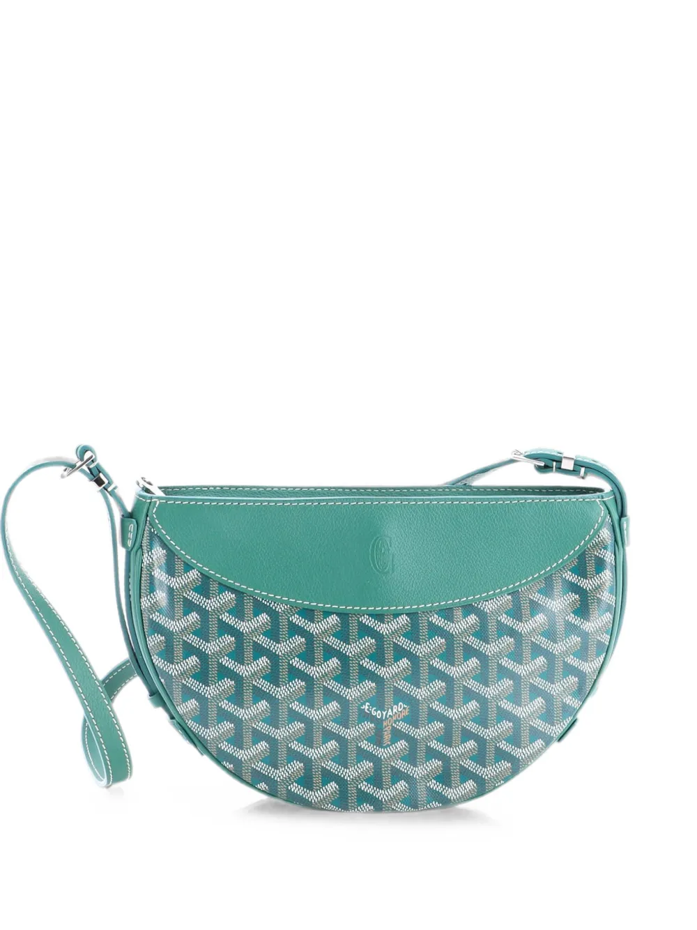 Goyard Pre-Owned Hirondelle Coated Canvas and Leather shoulder bag - Green