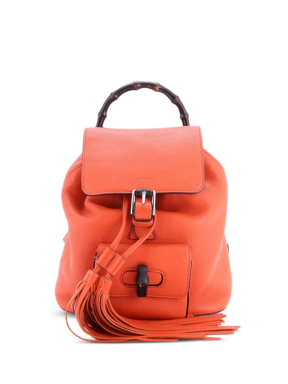Gucci Pre-Owned Bamboo Tassel Leather Mini backpack - Arancione