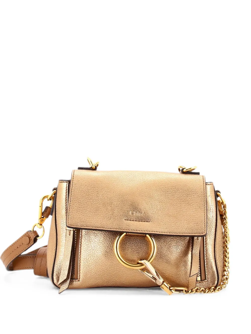 Chloé Pre-Owned Borsa a spalla Faye Day mini in pelle - Oro