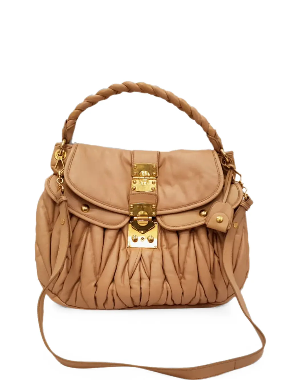 Miu Miu Pre-Owned 2025 Matelassé Coffer hobo bag - Marrone