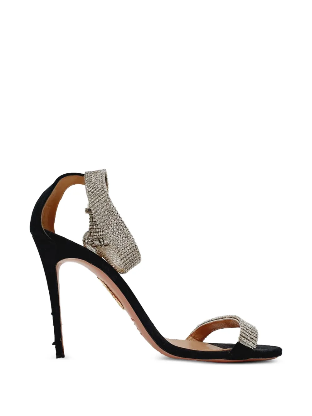 Aquazzura 2018 crystal-embellished suede sandals - Argento