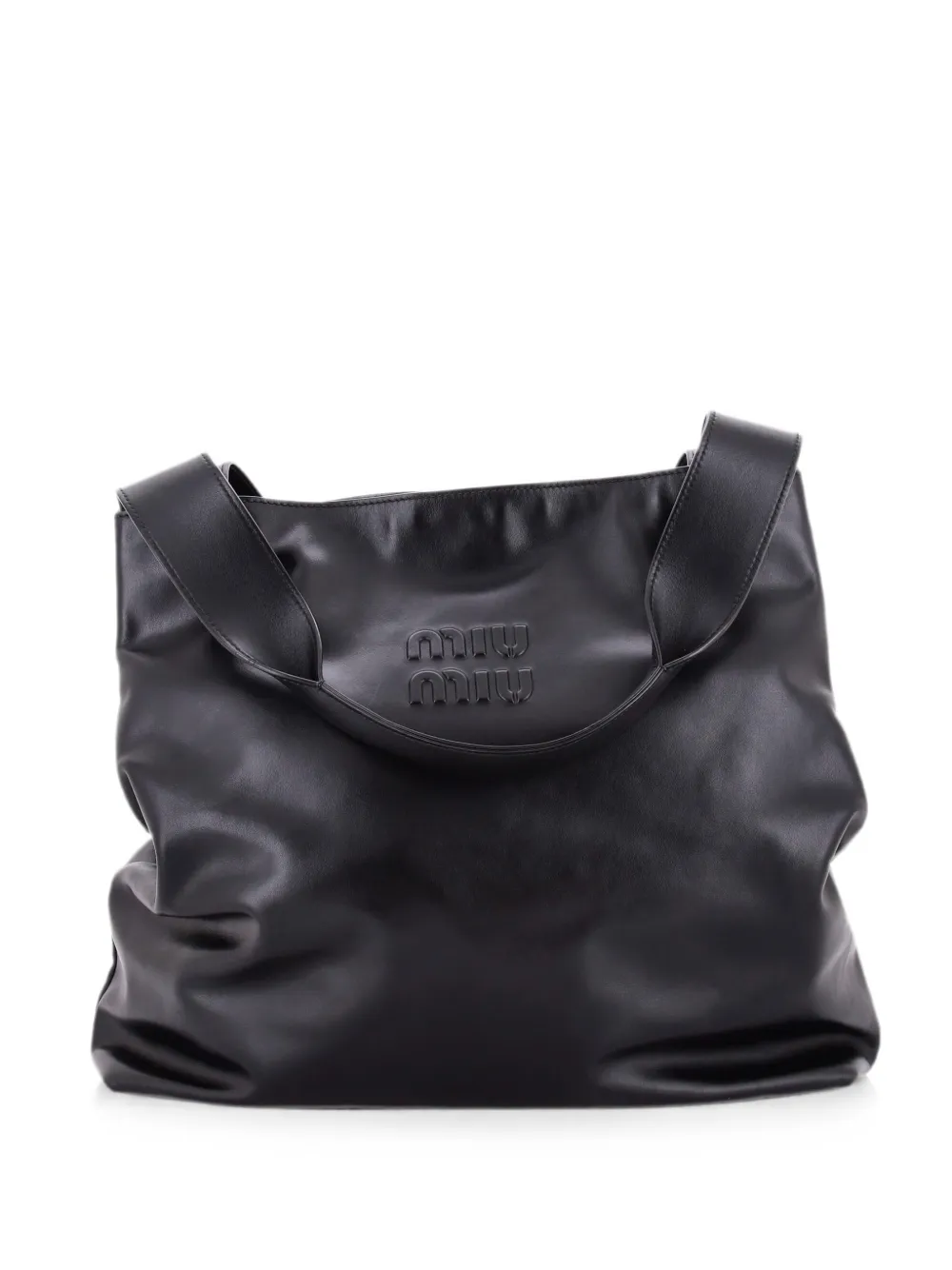 Miu Miu Pre-Owned Borsa tote grande con logo goffrato - Nero