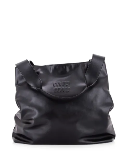 Miu Miu Pre-Owned Borsa tote grande con logo goffrato