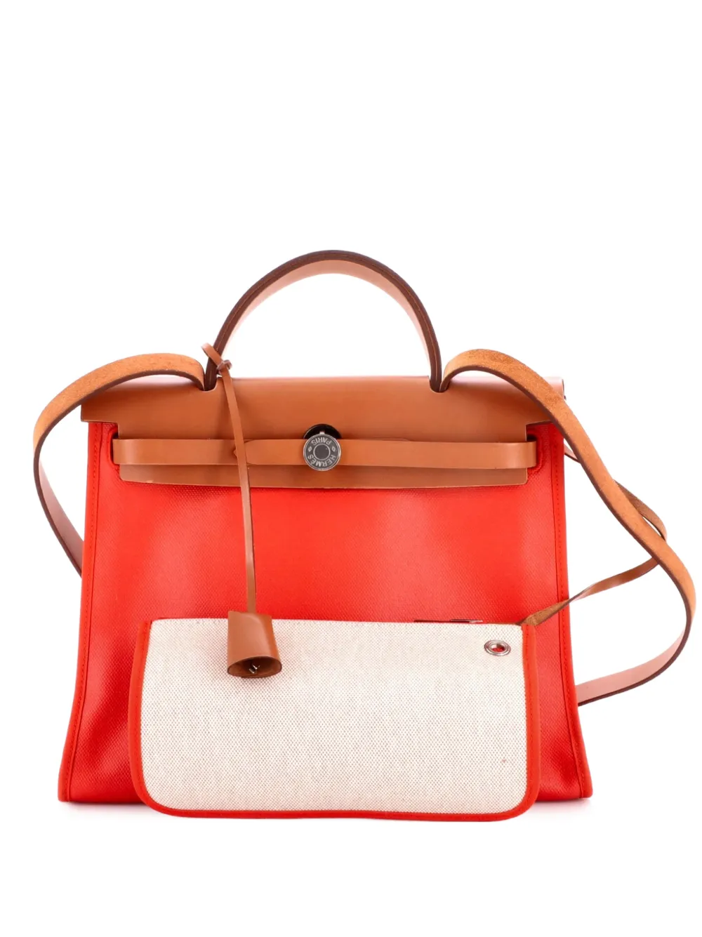 Hermès Pre-Owned Borsa a spalla Herbag Zip Berline Vache in tela e pelle 31 - Arancione