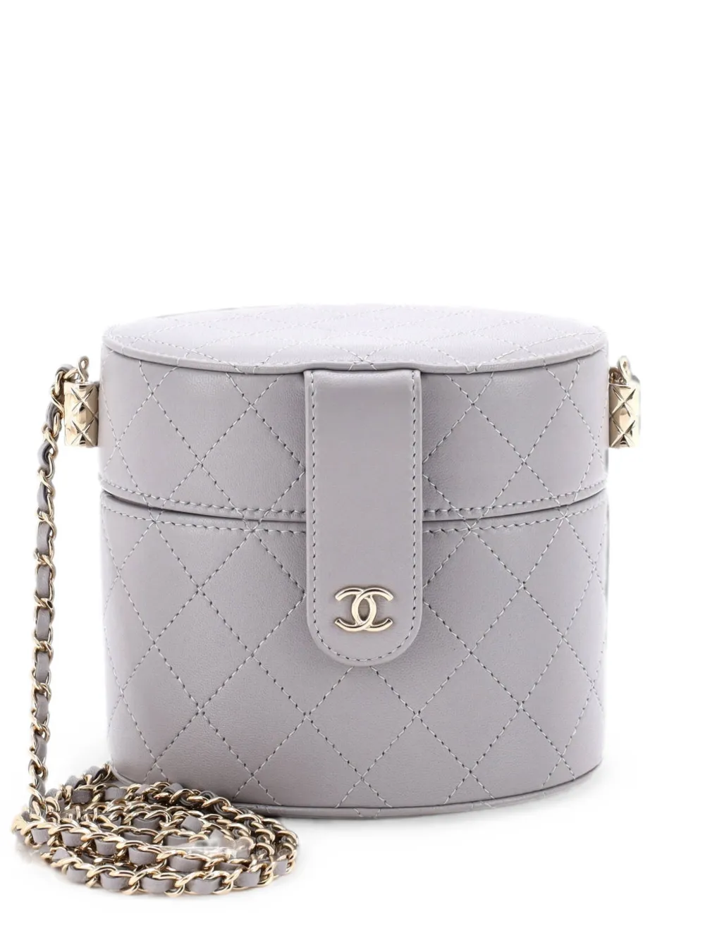 CHANEL Pre-Owned CC Allure Vanity Case with Chain Quilted Lambskin Small crossbody bag - Grigio