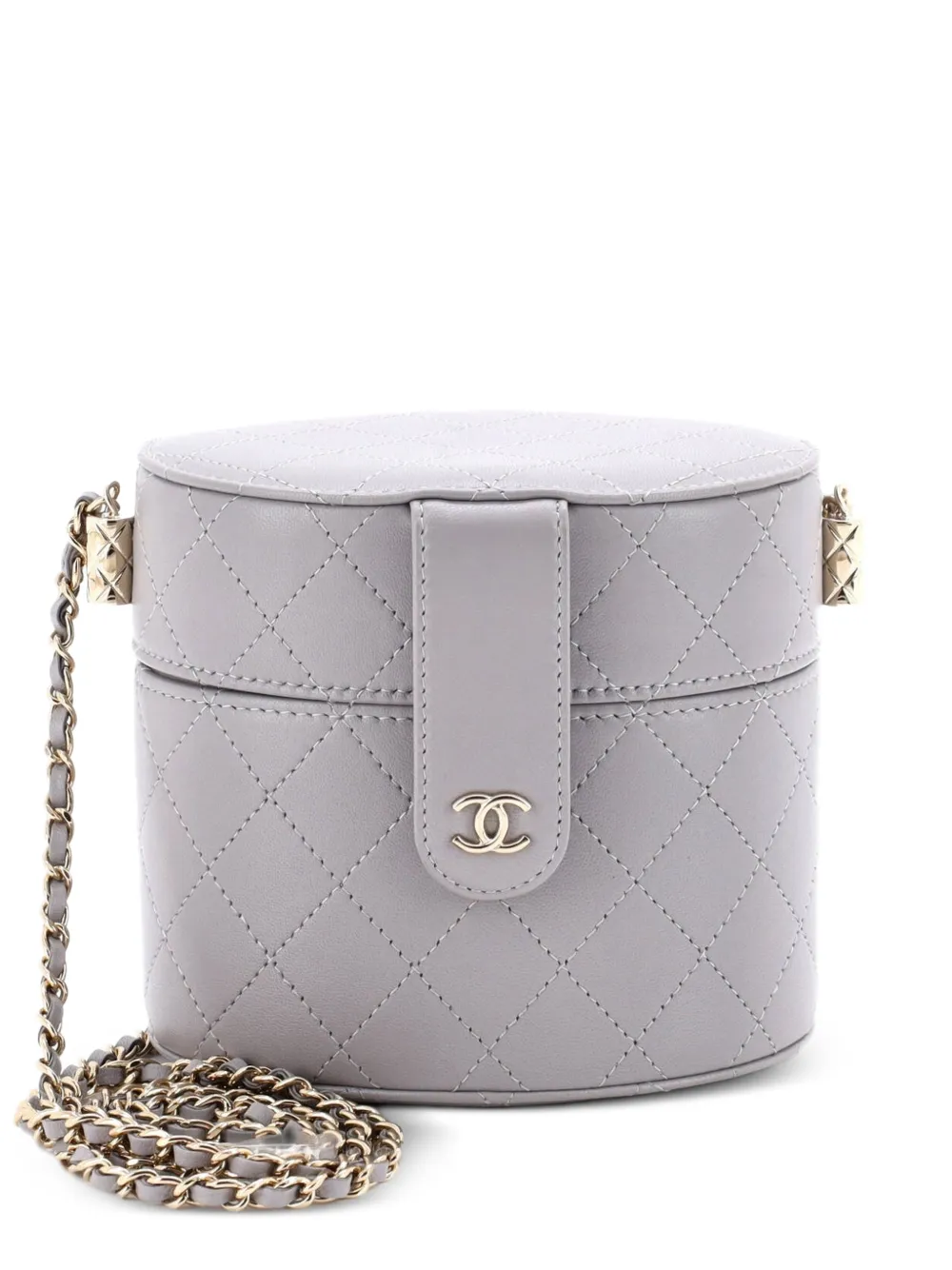 CHANEL Pre-Owned CC Allure Vanity Case with Chain Quilted Lambskin Small crossbody bag - Grigio