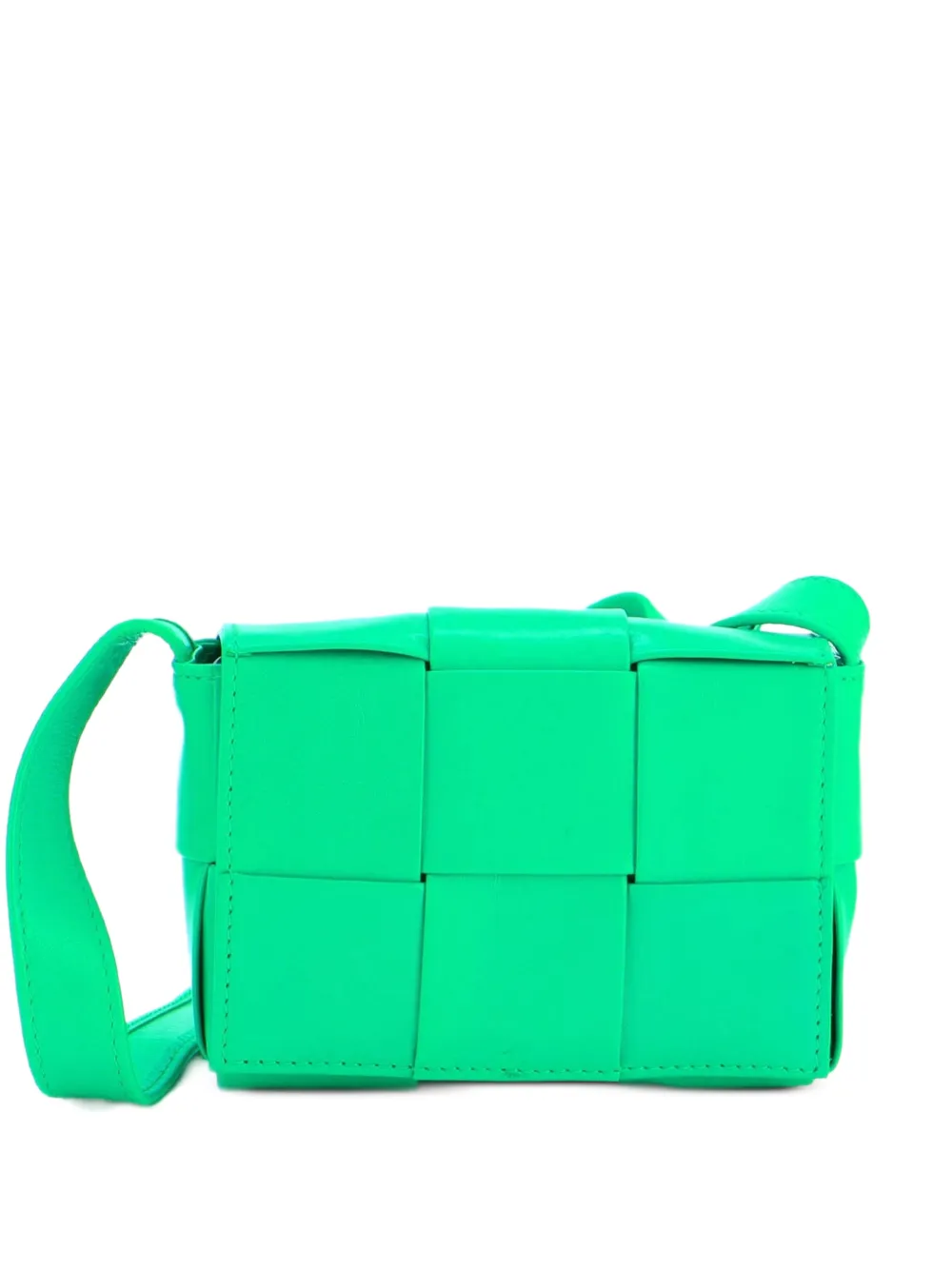 Bottega Veneta Pre-Owned Cassette Maxi Intrecciato Leather Candy crossbody bag - Verde