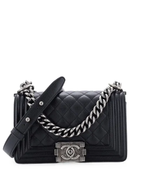 CHANEL Pre-Owned Boy Flap Bag Quilted Caviar Small crossbody bag