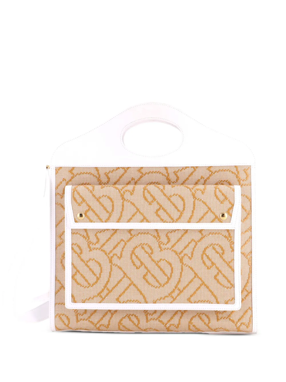 Burberry Pre-Owned Borsa tote media in rafia e tela con logo - Toni neutri