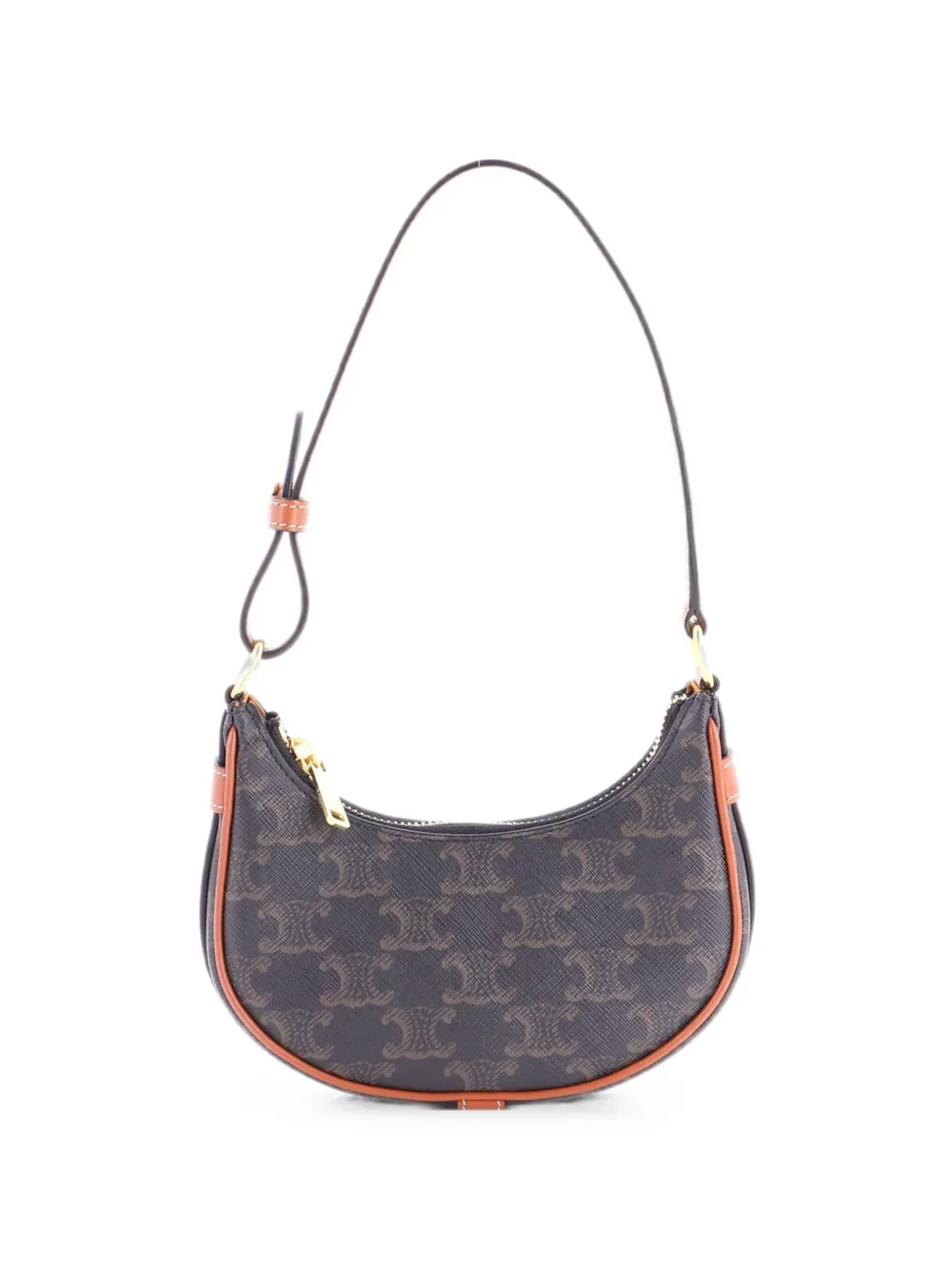 Celine Pre-Owned Borsa a spalla Ava mini in tela cerata Triomphe - Marrone