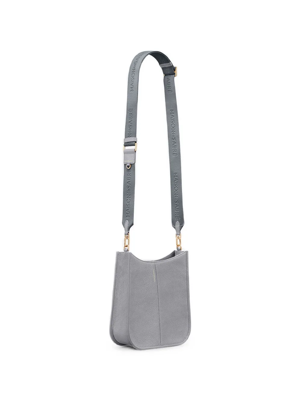 MAISON de SABRÉ saddle grained leather messenger bag - Grigio