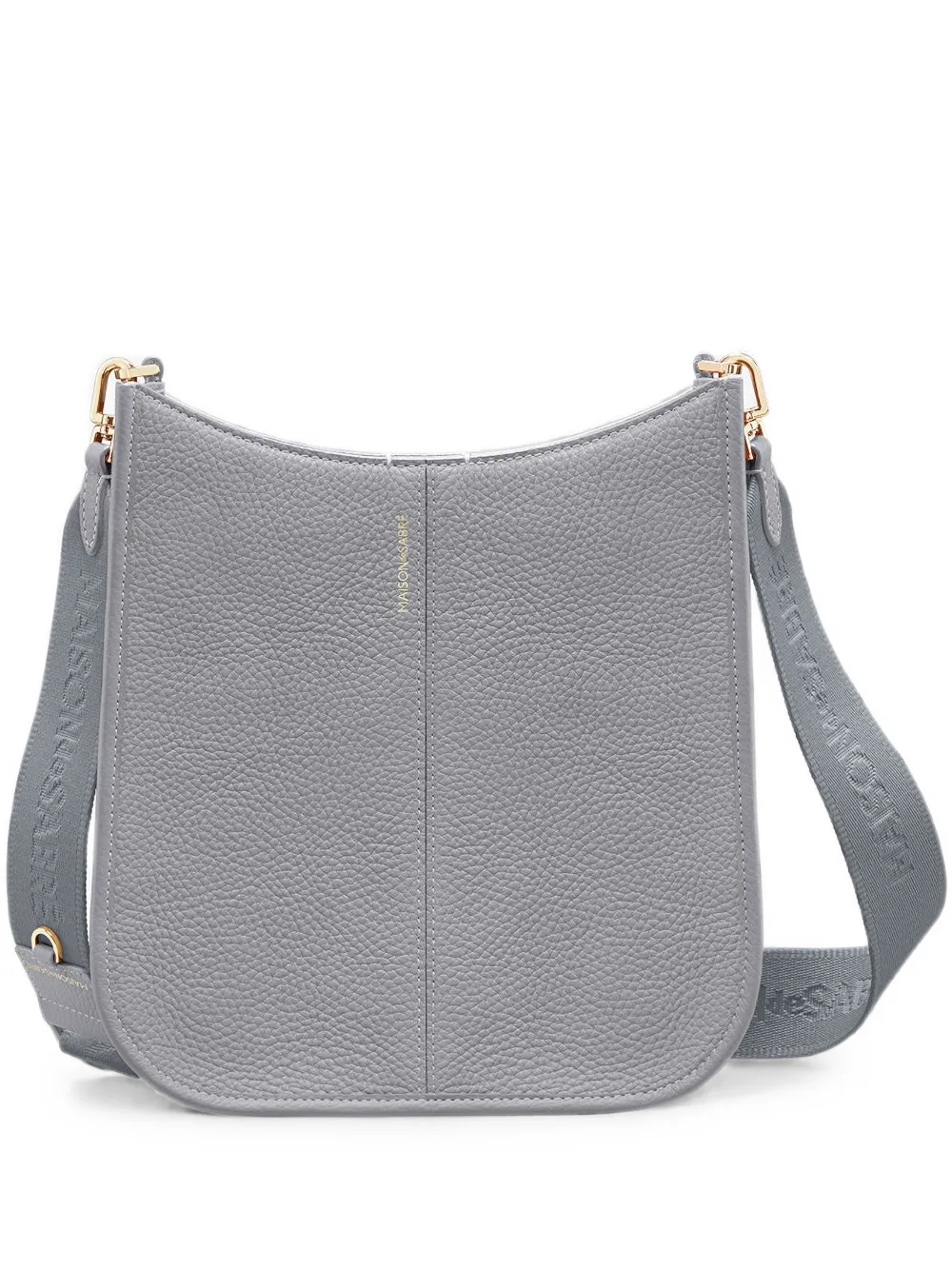 MAISON de SABRÉ saddle grained leather messenger bag - Grey