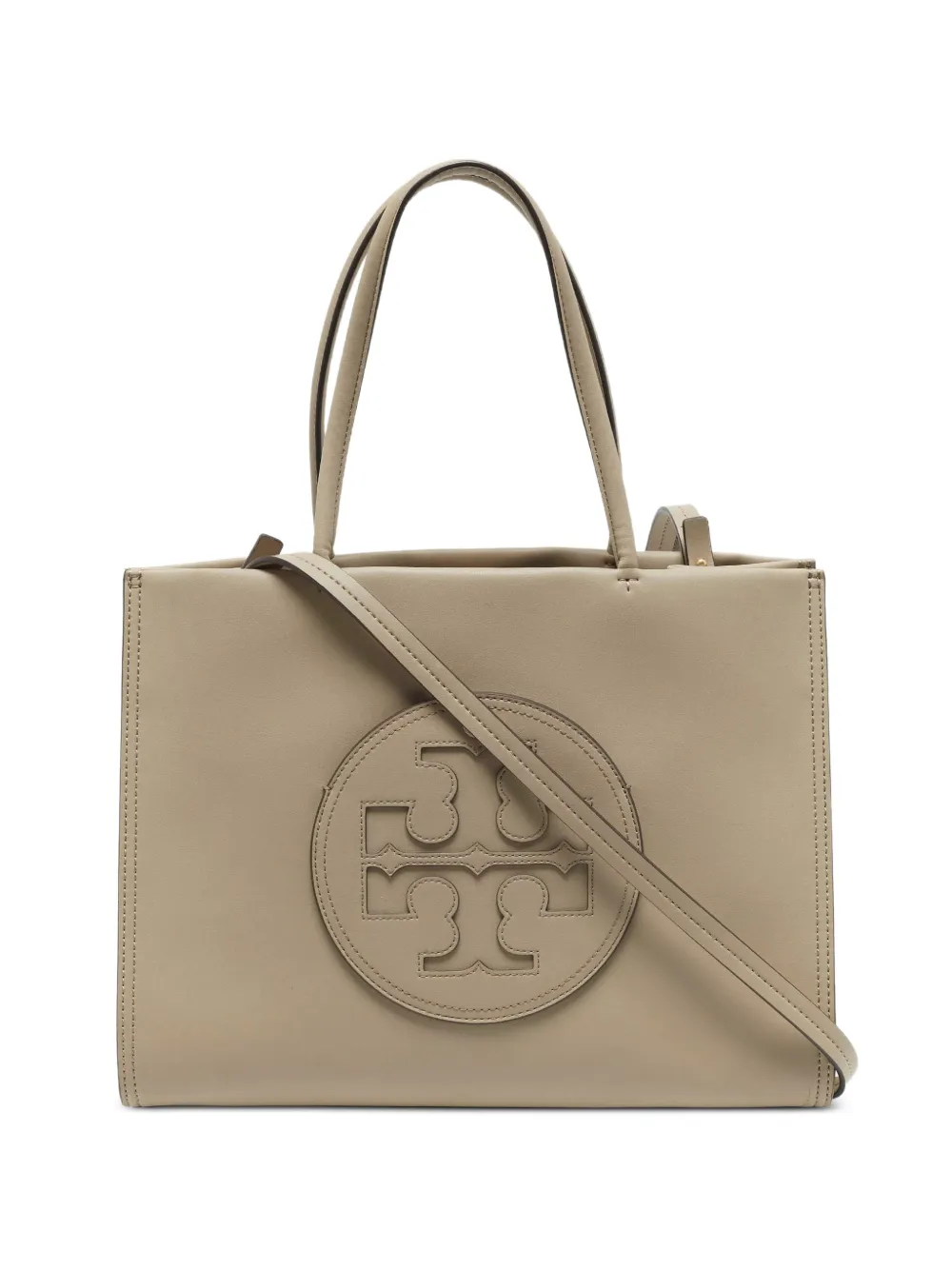 Tory Burch small Ella logo-patch tote bag - Nude