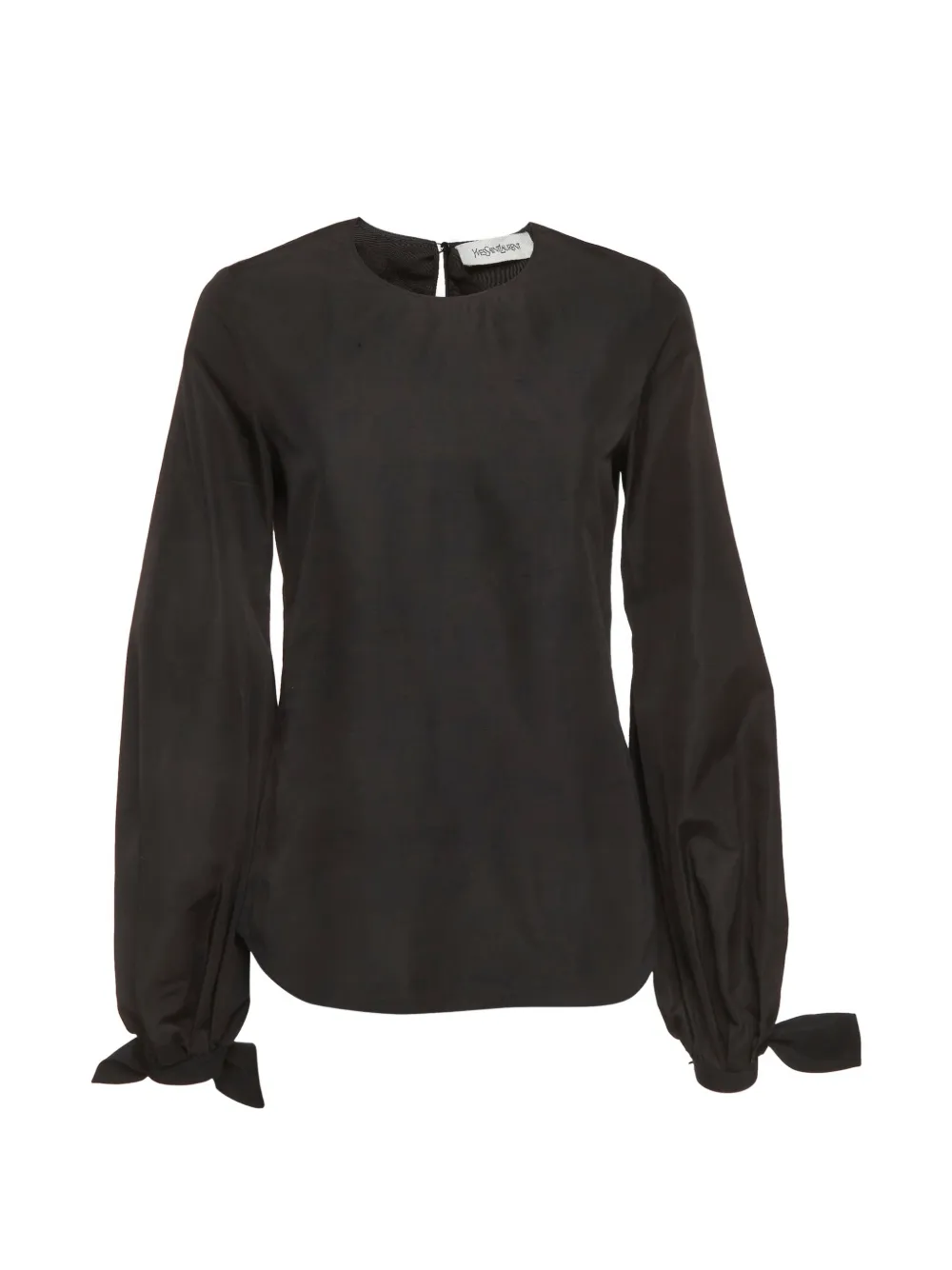 Saint Laurent Pre-Owned bow-detail long-sleeve blouse - Nero