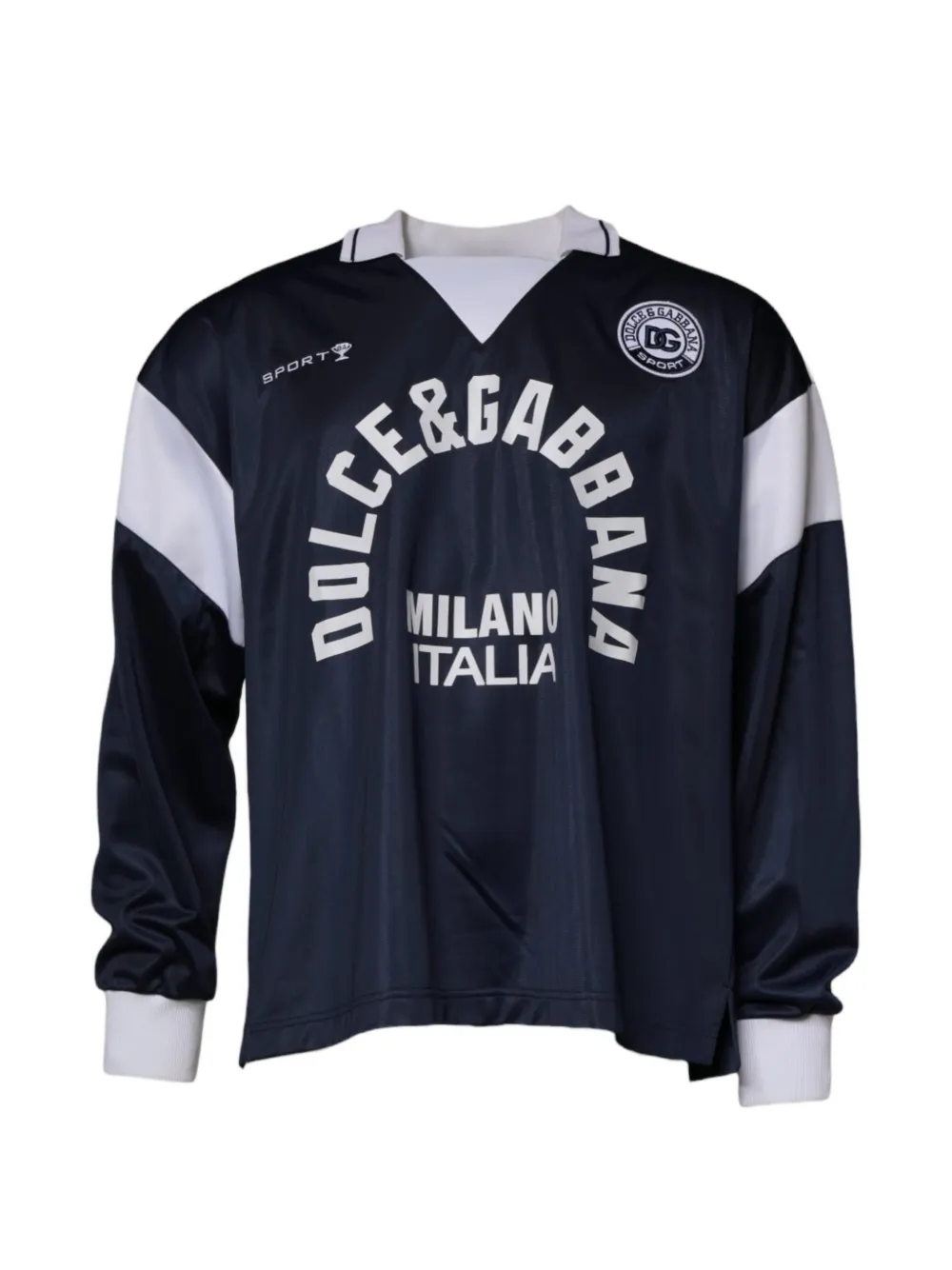 Dolce & Gabbana Sweatshirt mit Poloshirtkragen - Blau