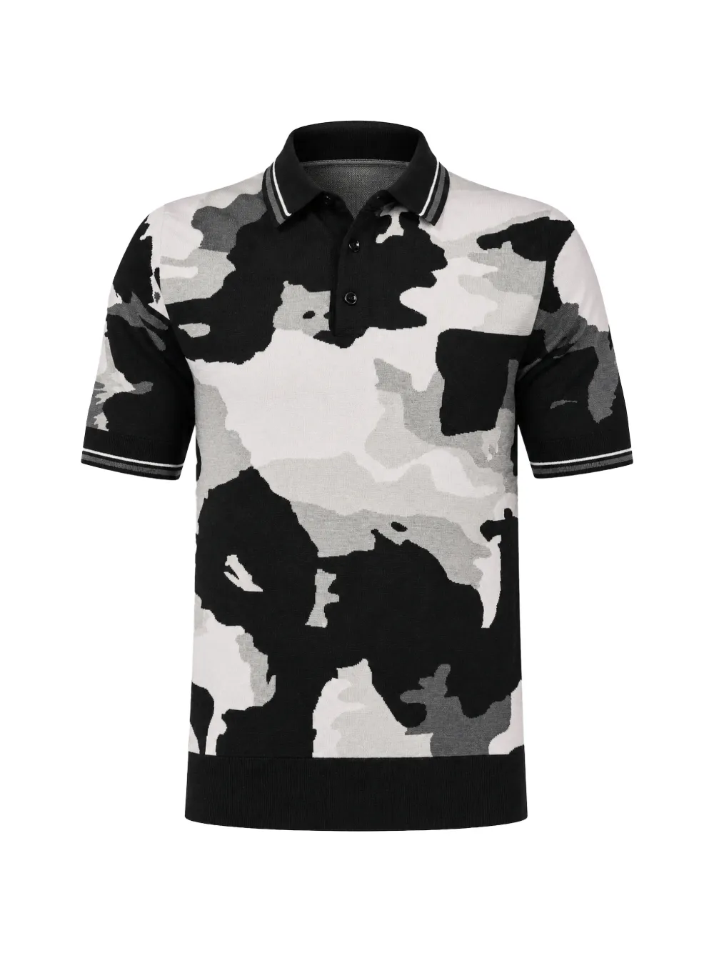 Dolce & Gabbana Poloshirt mit Camouflage-Print - Schwarz