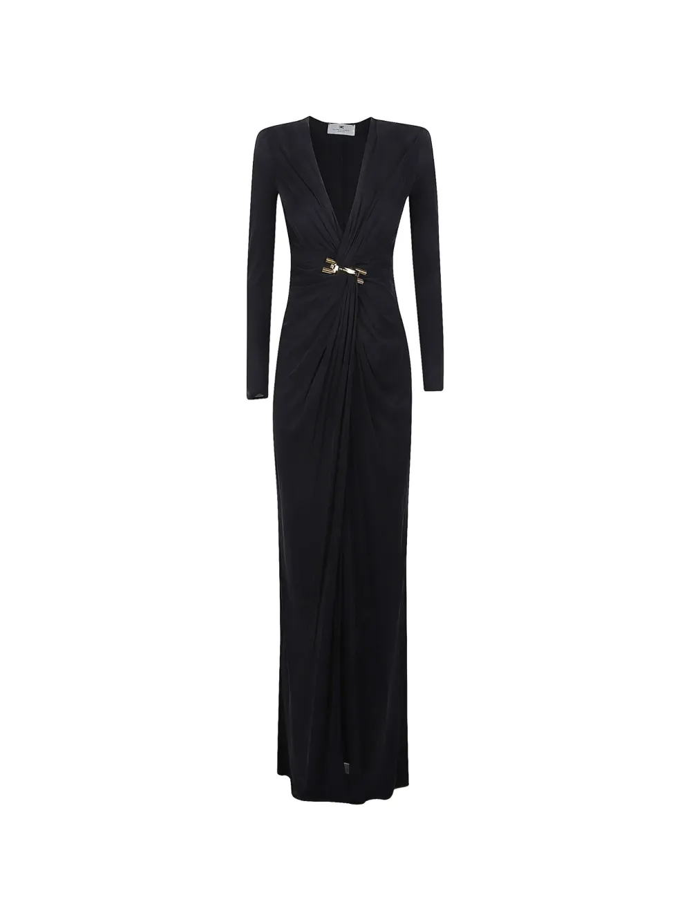 Elisabetta Franchi hardware-detail gathered maxi dress - Schwarz