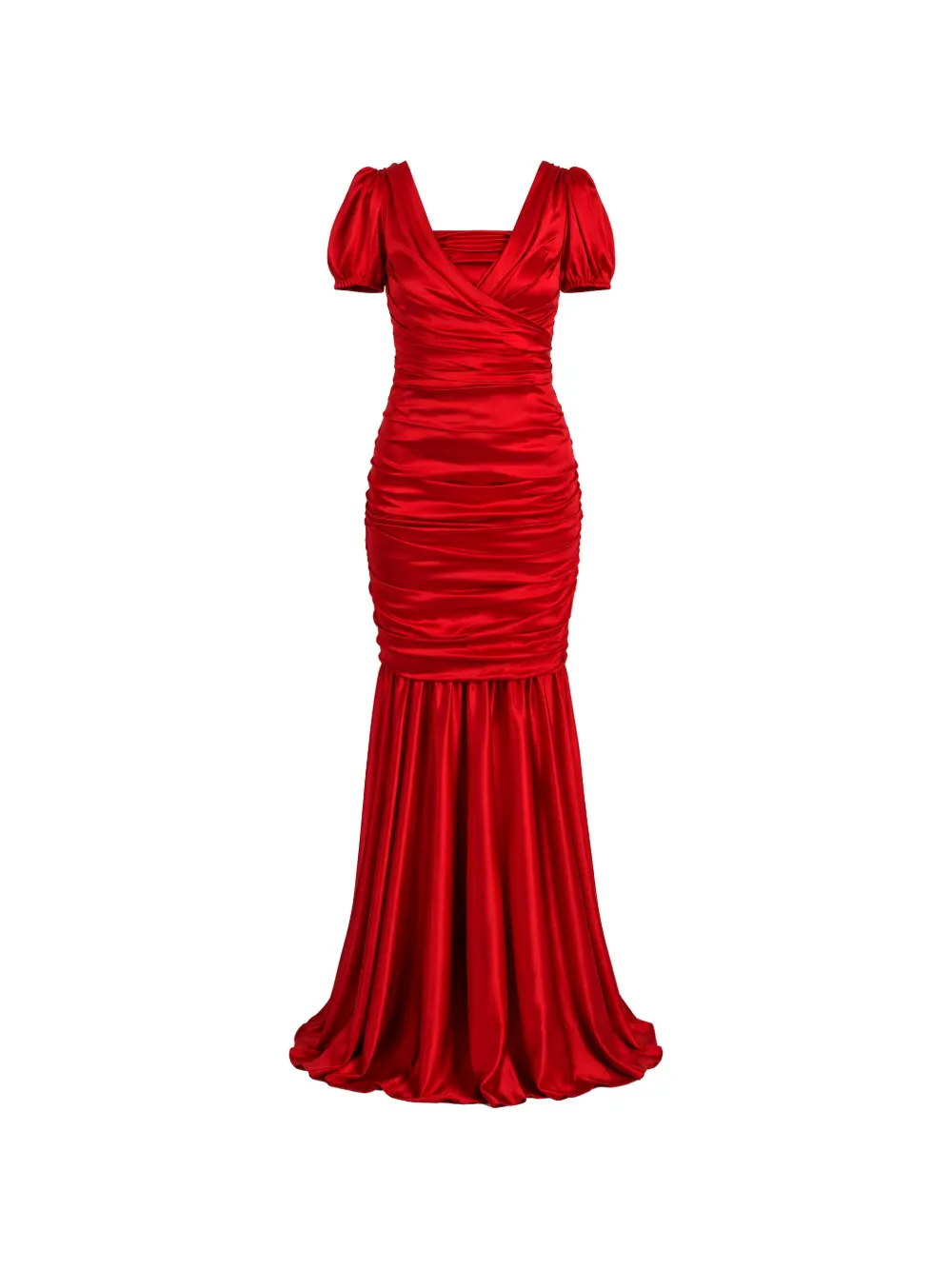 Dolce & Gabbana Abito da sera lungo con ruches - Rosso