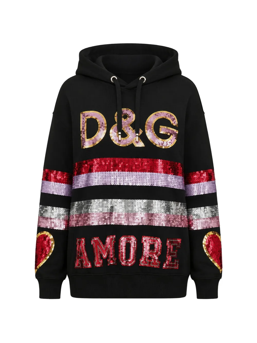 Dolce & Gabbana Hoodie mit Pailletten - Schwarz