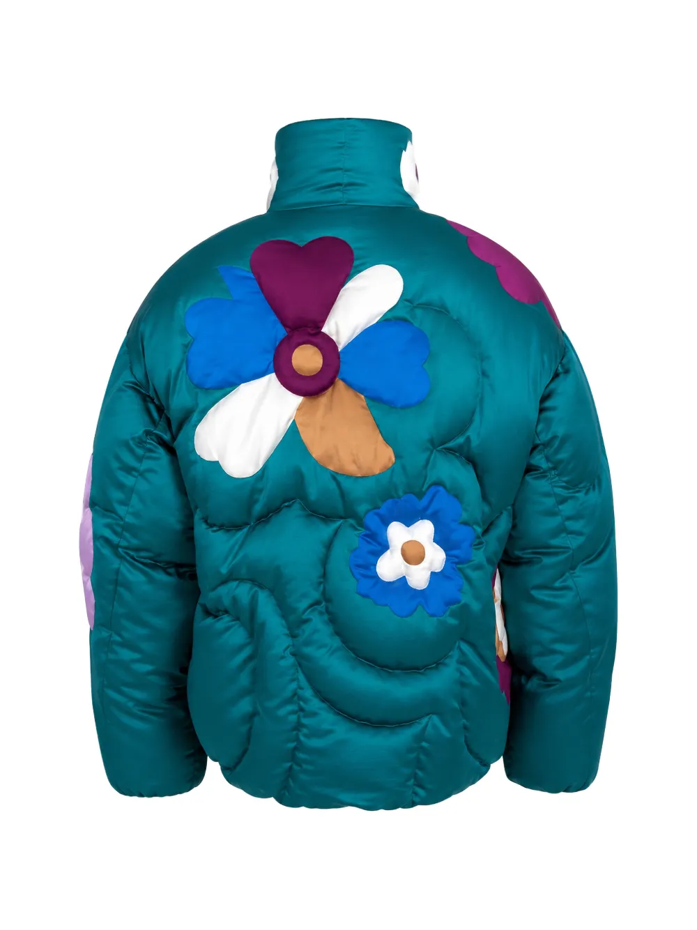 Dolce & Gabbana Gewatteerd jack met bloemen-applicatie Groen
