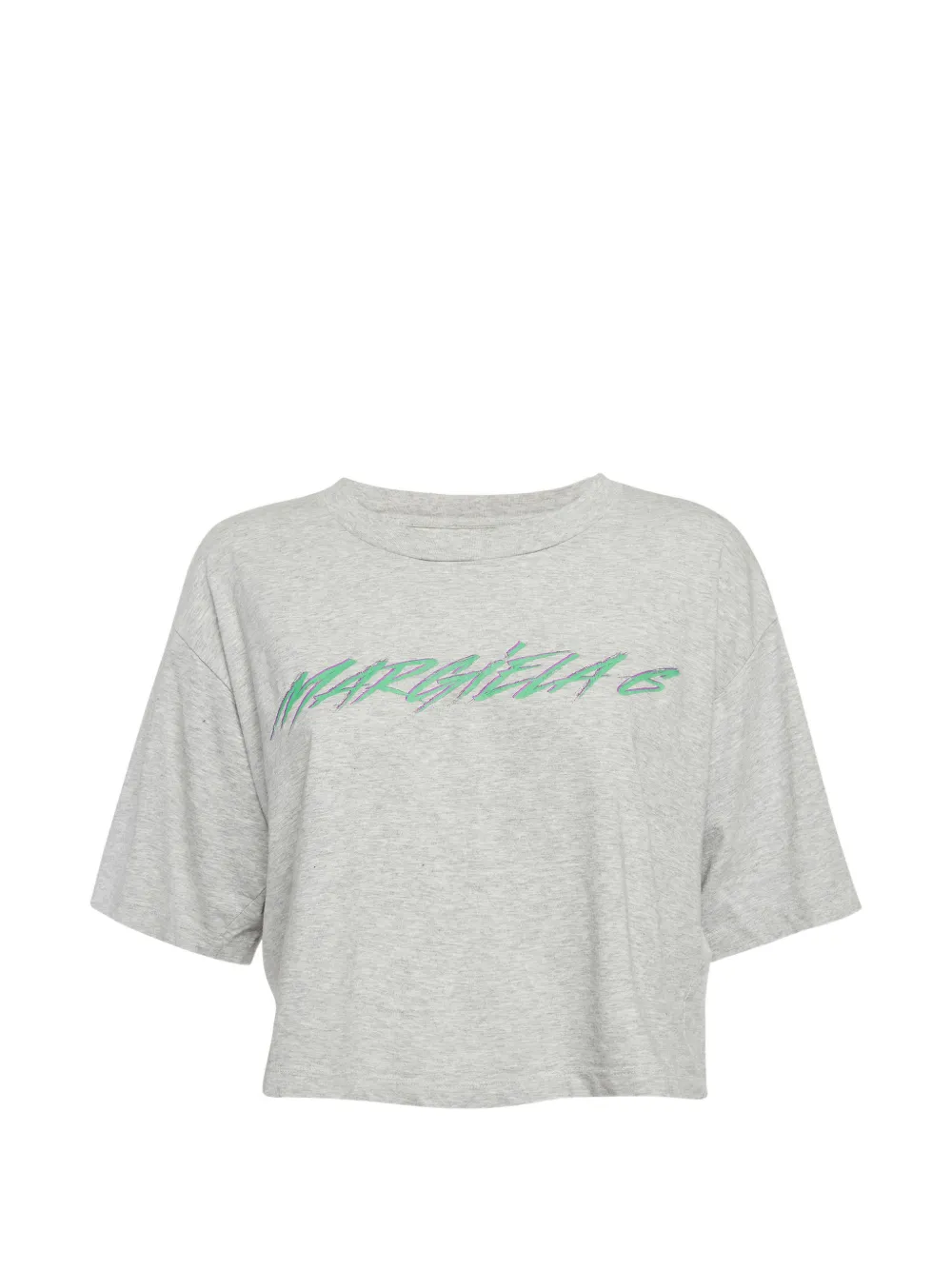 Maison Martin Margiela Pre-Owned printed cropped T-shirt - Grigio