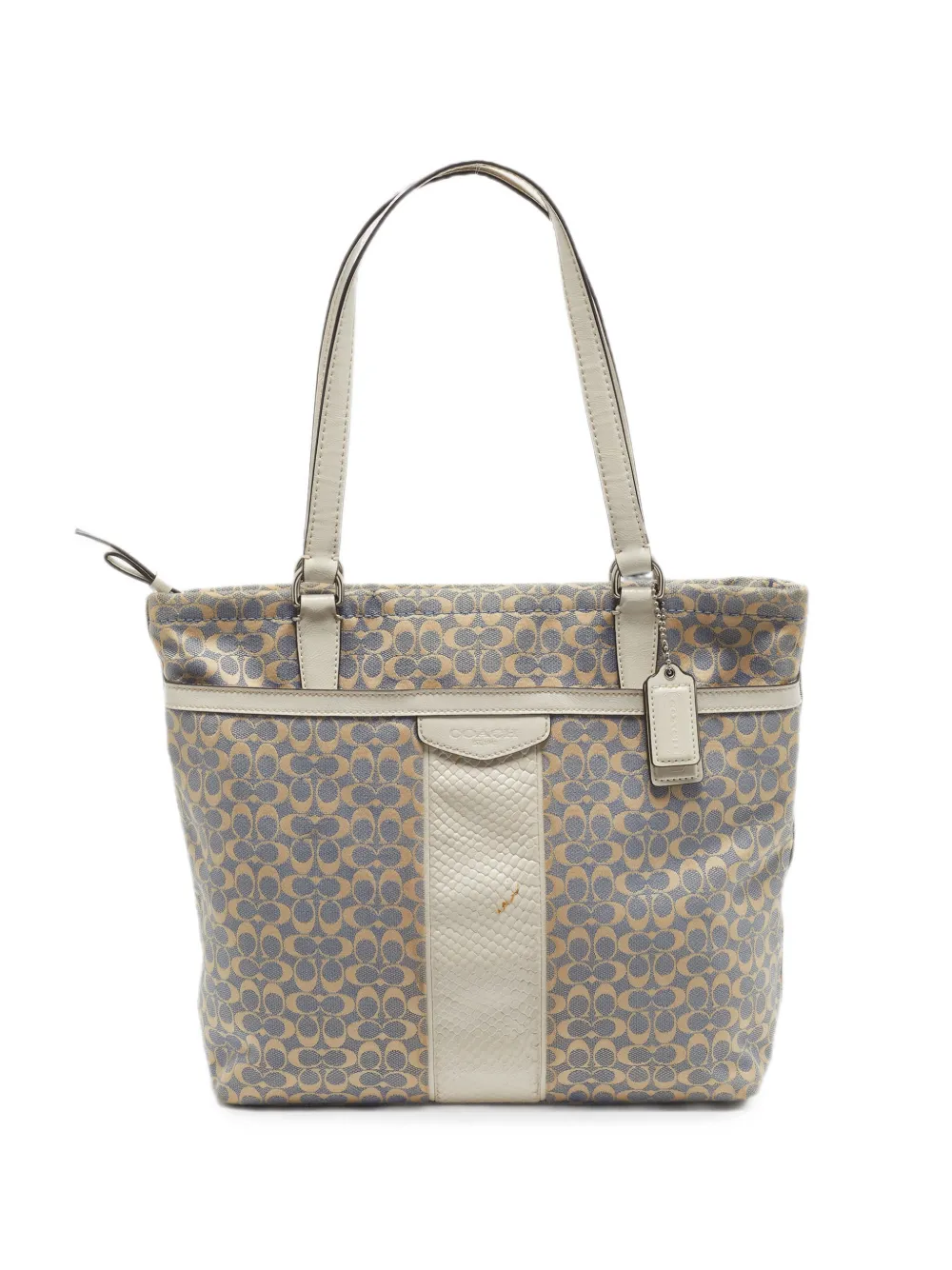 Coach Vintage Signature monogram canvas tote bag - Blu