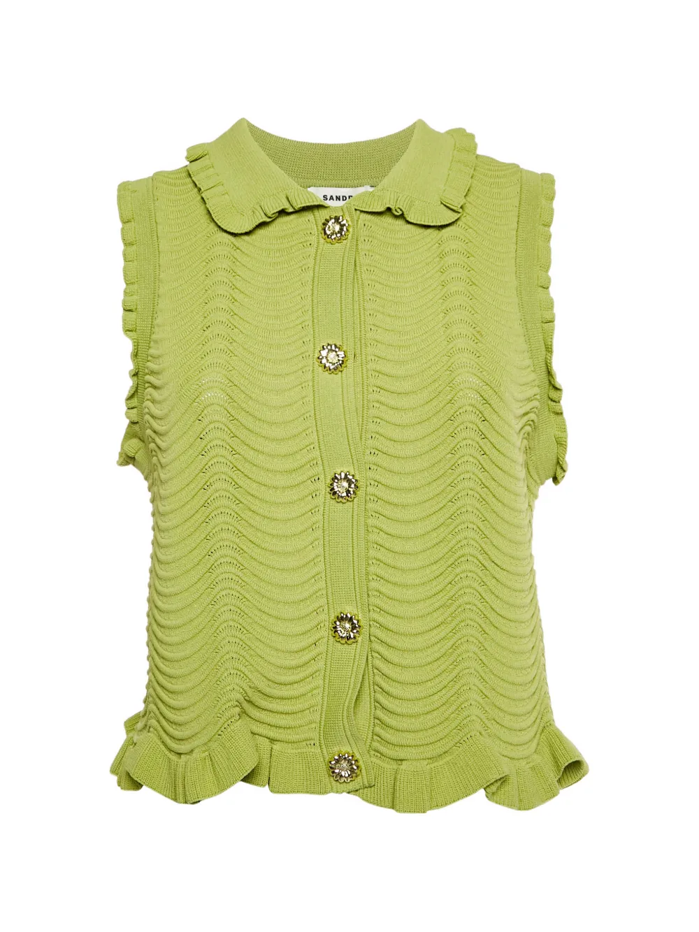 SANDRO textured sleeveless top - Verde