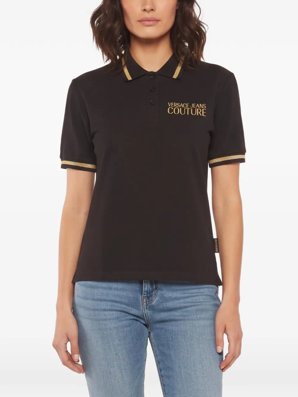 Versace Jeans Couture Polo con ricamo - Nero