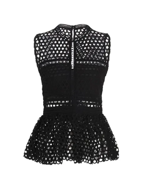 Self-Portrait top de encaje guipur con peplum