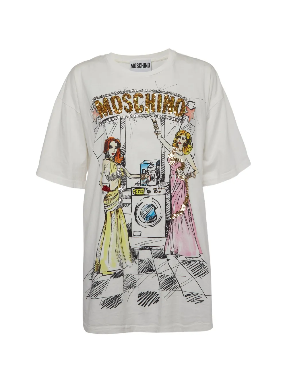 Moschino Pre-Owned embellished T-shirt - Bianco
