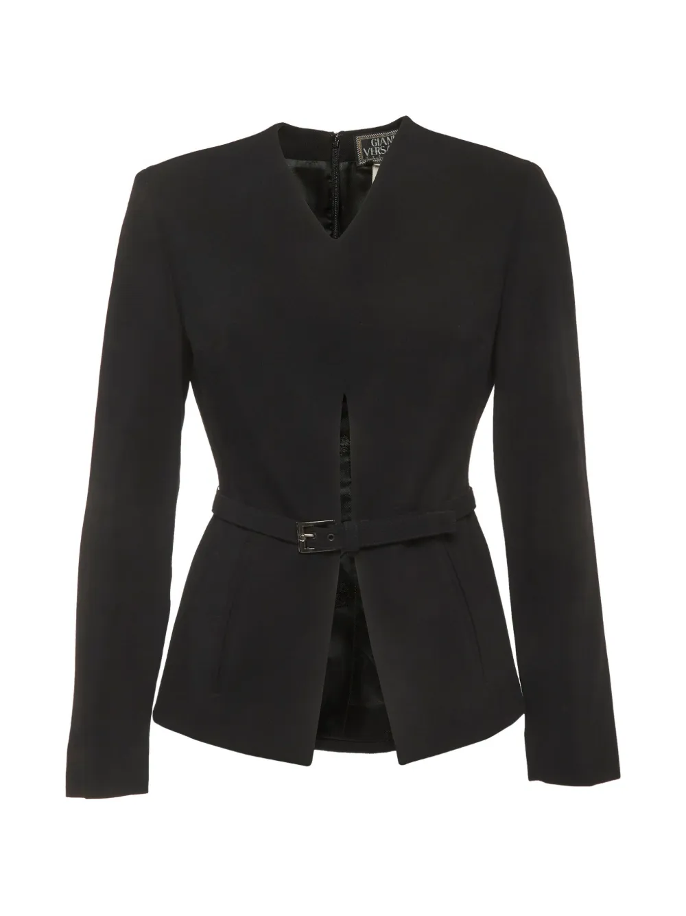 Versace Pre-Owned belted gabardine top - Black