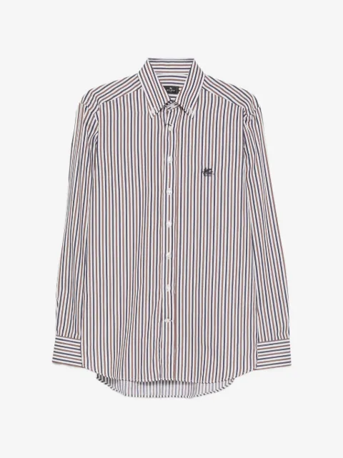 ETRO camisa con botones y rayas estampadas