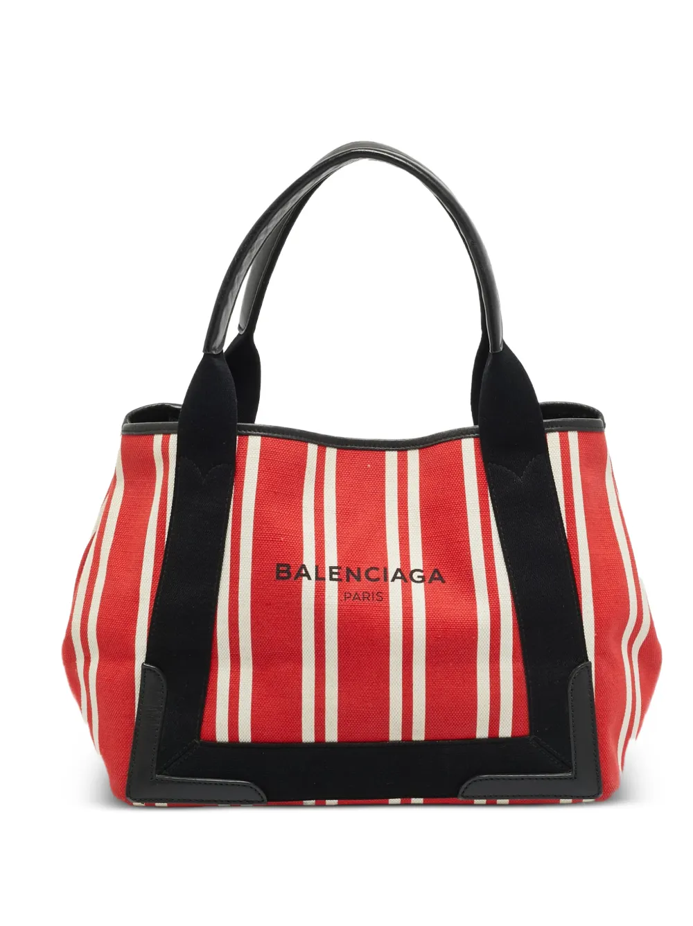 Balenciaga Pre-Owned small Cabas striped canvas tote bag - Rosso
