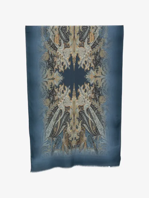 ETRO mascada deshilachada con estampado de cachemira