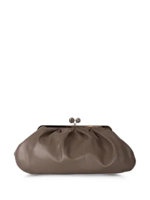 Weekend Max Mara Large Pasticcino Leather Clutch Bag | Brown 