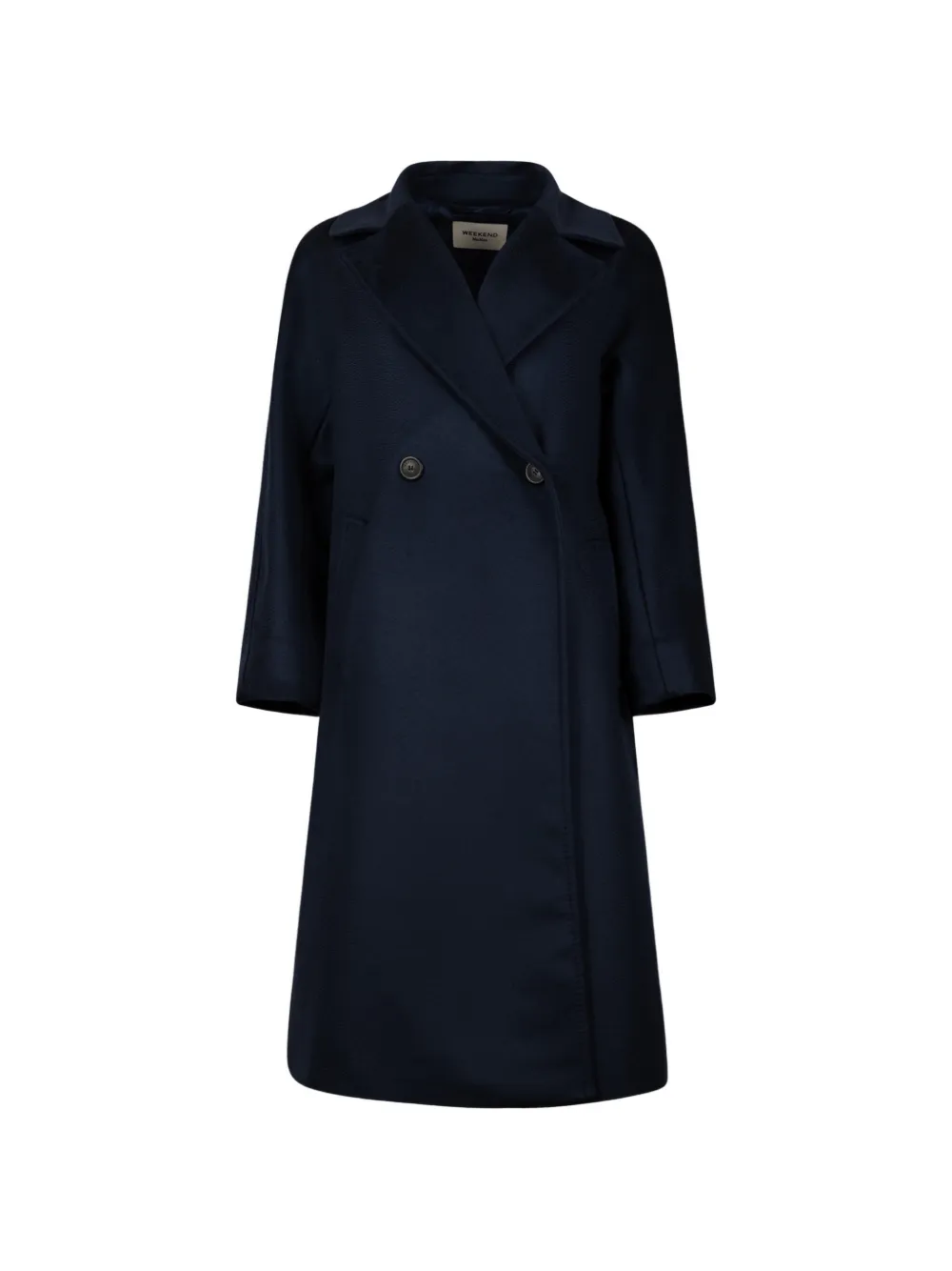Weekend Max Mara Double-breasted Notched-lapels Coat In Blue