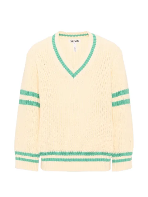 Molo Gail stripe-trim V-neck sweater