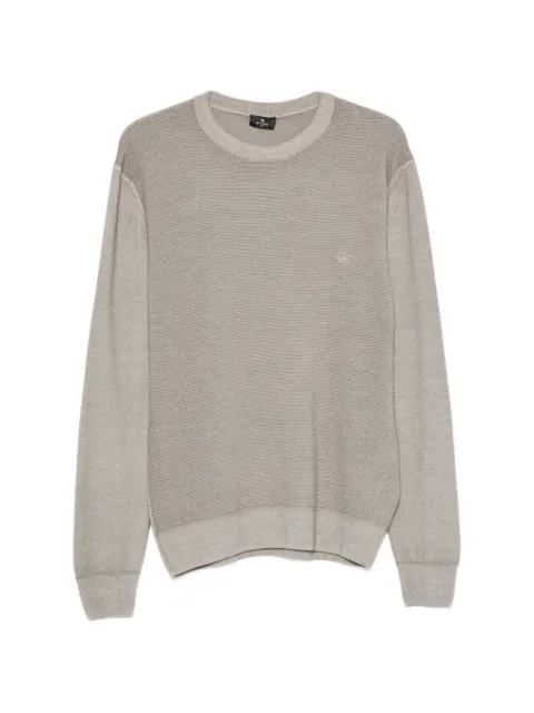 ETRO jersey de punto gofrado con bordado Pegaso