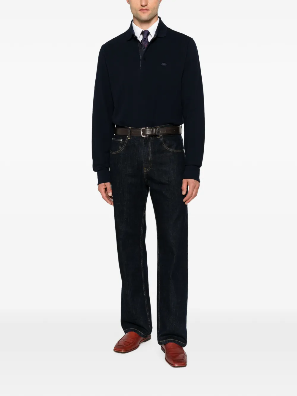 ETRO Poloshirt met lange mouwen Blauw
