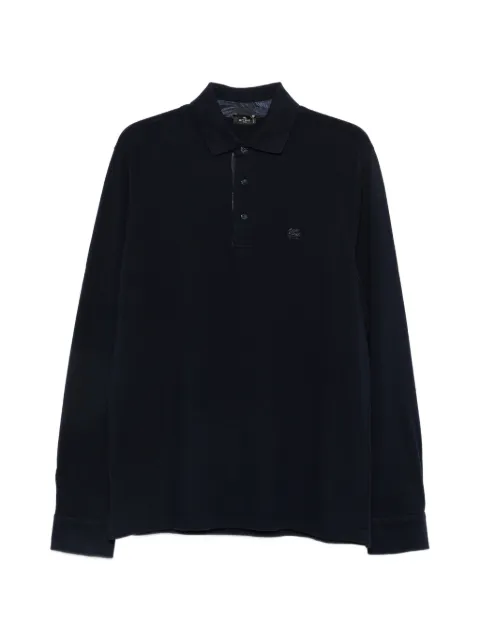 ETRO logo-embroidered long-sleeve polo shirt
