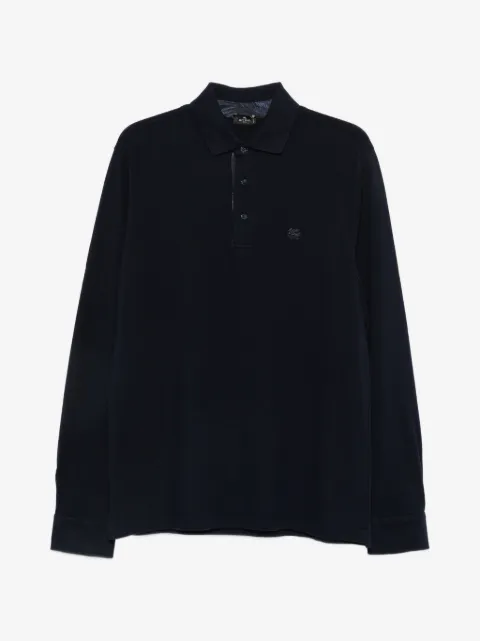 ETRO logo-embroidered long-sleeve polo shirt