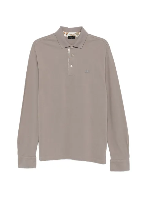 ETRO polo brodé Pegaso à manches longues
