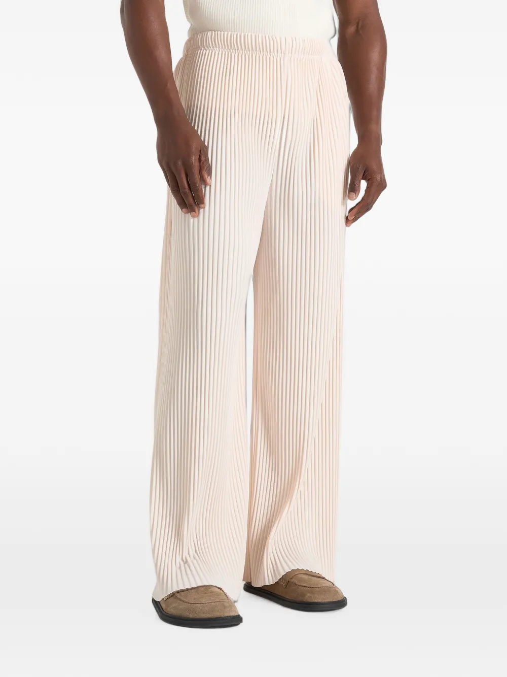 Manière De Voir Jonas in cream pleated wide-leg trousers - Neutrals