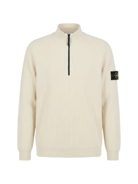 Stone Island Compass-patch half-zip sweater
