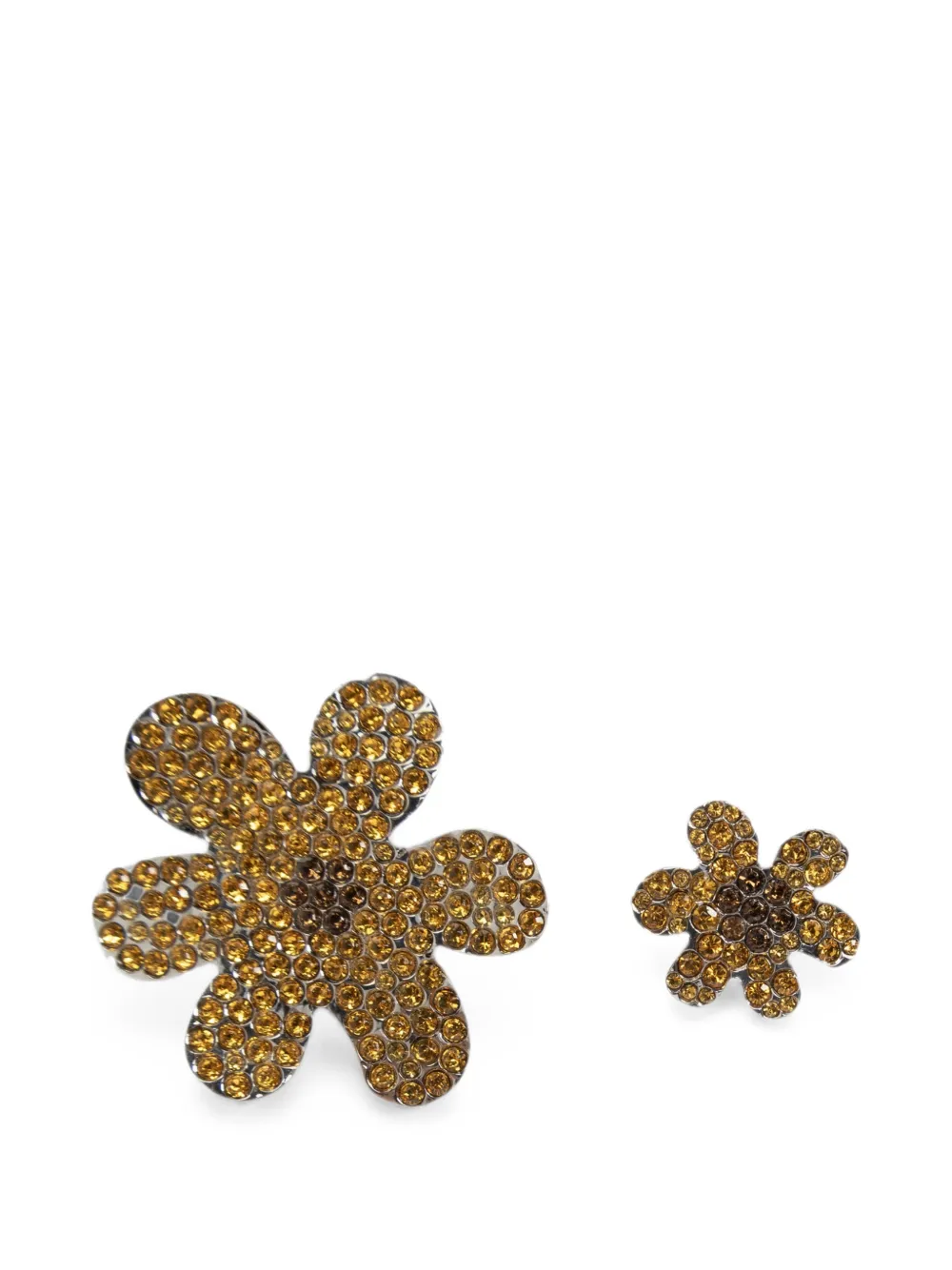 Marni crystal-embellished flower pins - Silber
