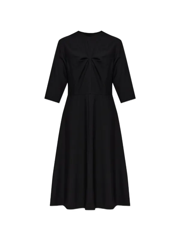 Marni Twist-detail Wool Midi Dress in Black