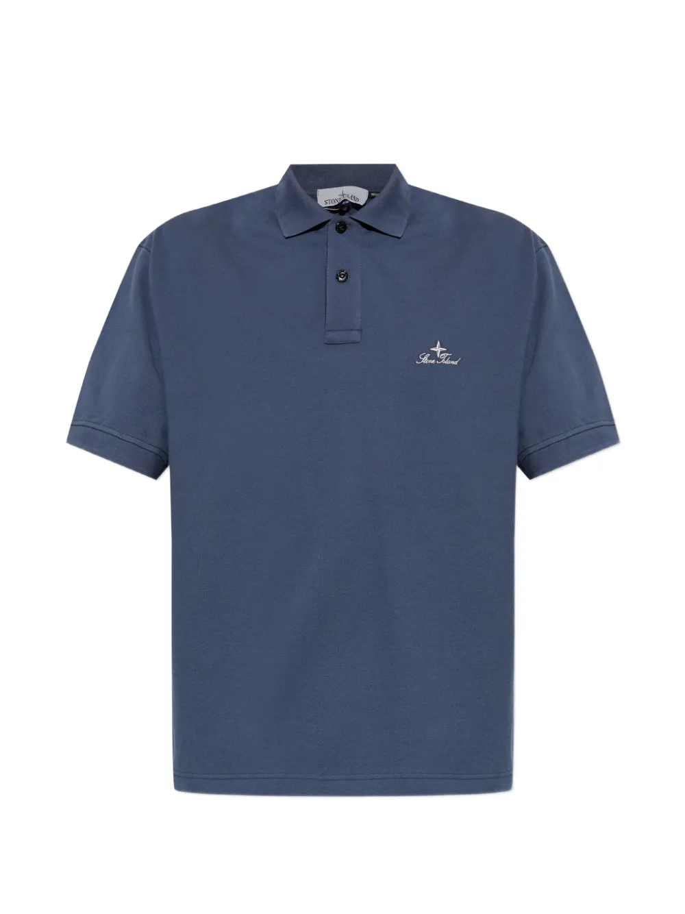 Stone Island logo-embroidered polo shirt - Blu