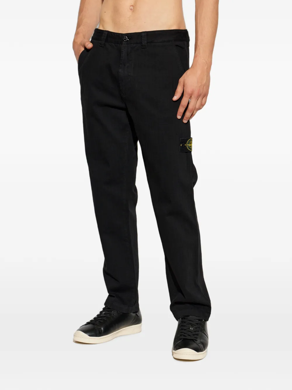 Stone Island Jeans met logopatch Zwart